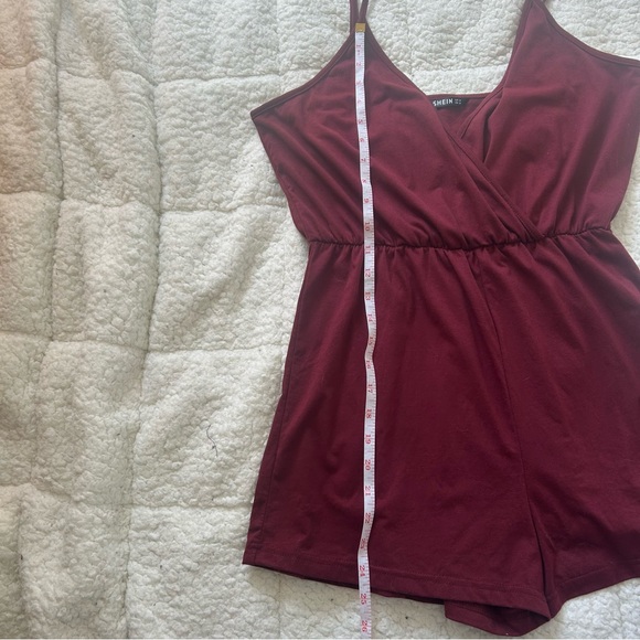 SHEIN Romper with Straps- Burgundy Red - Picture 7 of 7